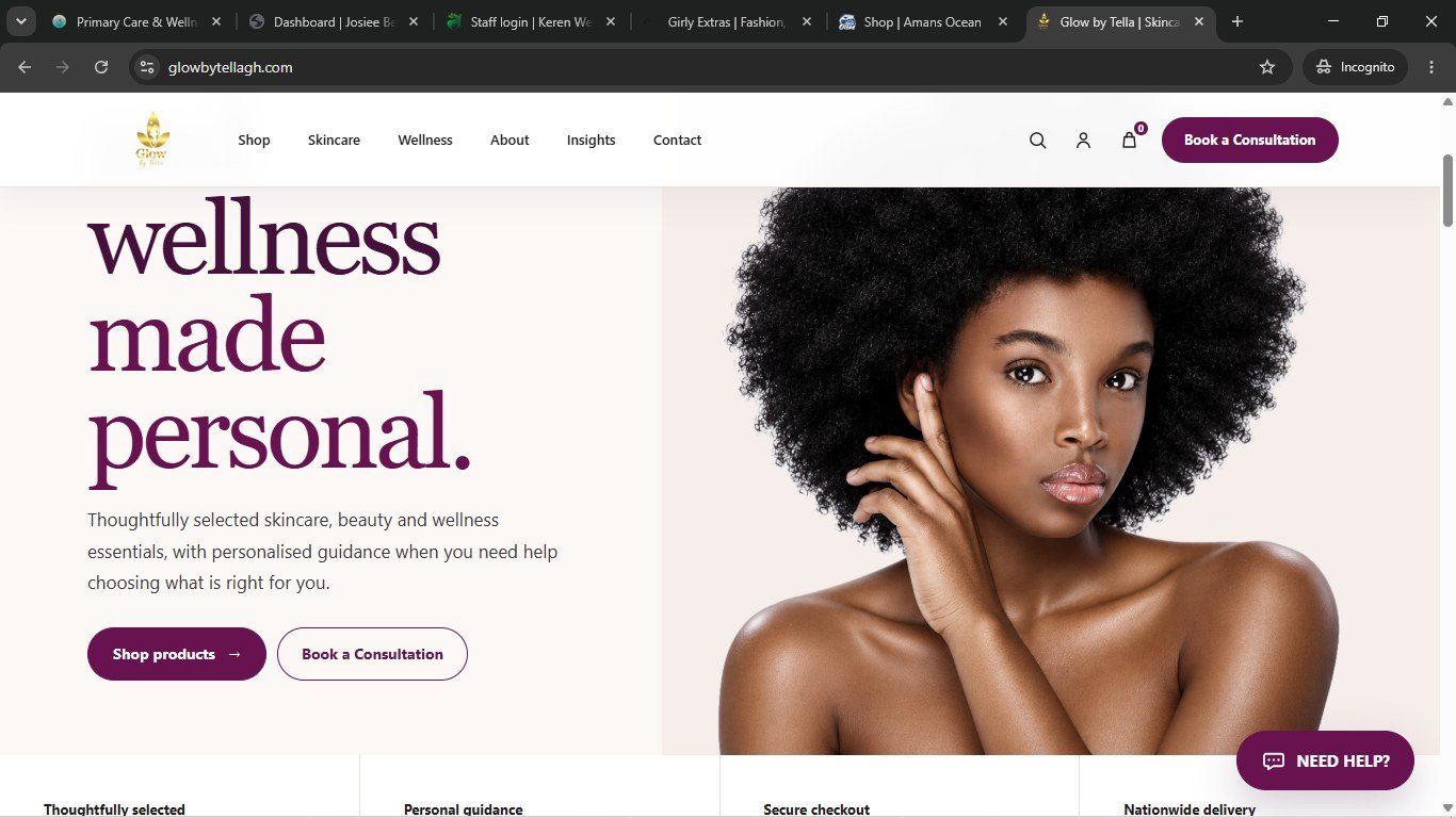 Glow by Tella website